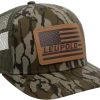 Leupold Leather Flag Trucker Hat 2 Leupold Leather Flag Trucker Hat -Archery Gear Shop bottomland trucker 172600